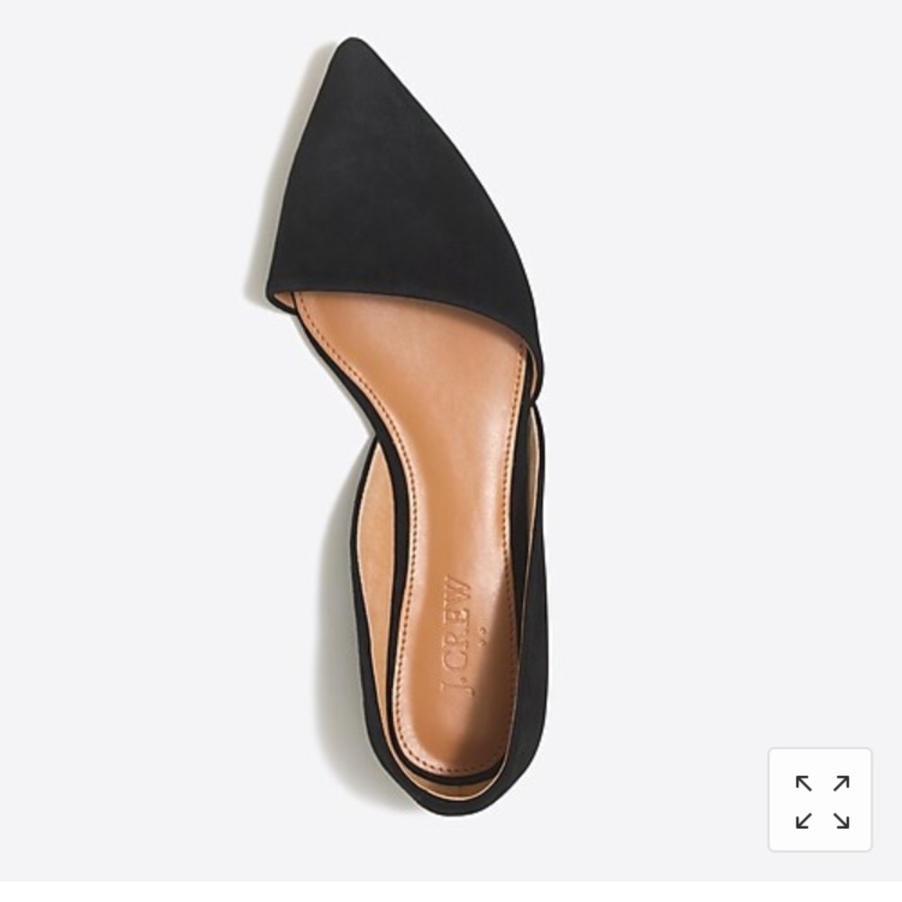Jcrew black suede d’orsay flats